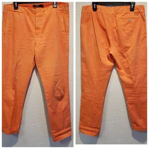 Polo Ralph Lauren Pastel Orange Wash Cotton Quin Boyfriend Chino  US 10